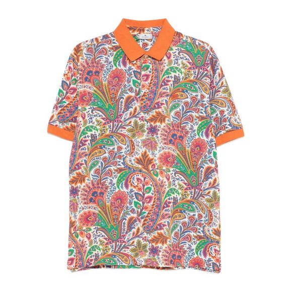 Etro Orange Polo Shirts Men